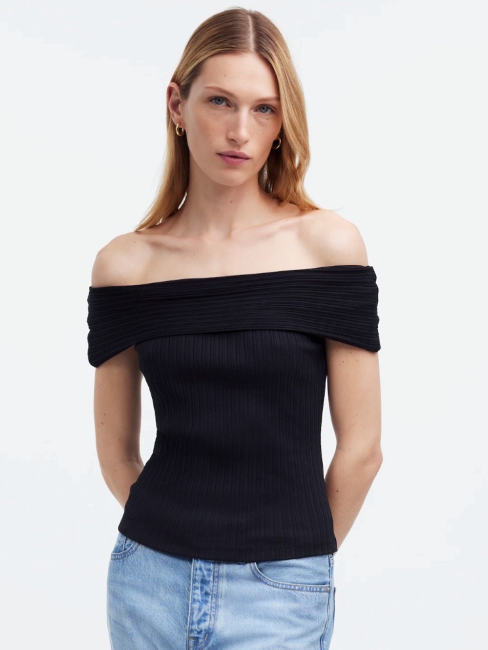 Madewell Ribbed Off-the-Shoulder Top